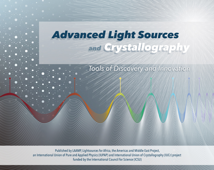 Couverture imaginée et conçue par Flore Millet Brochure éducative de 24 pages, format 26,5 x 21 cm, Advanced Light Sources and Crystallography